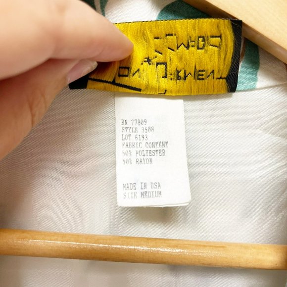 TONI GARMENT Vintage Spring Floral Long Line One Button Blazer White Pin… - Picture 6 of 16